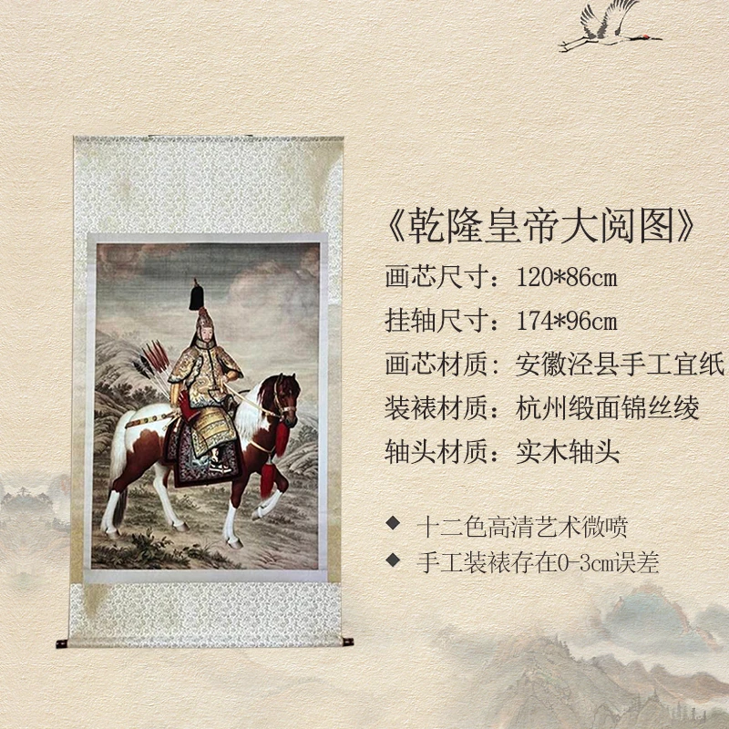 清·郎世宁·174*96cm《乾隆皇帝大阅图》·家庭·装饰画·高清微喷复刻