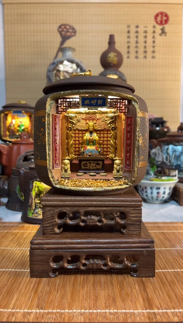 陶瓷誒*级关圣帝君摆件茶叶罐款