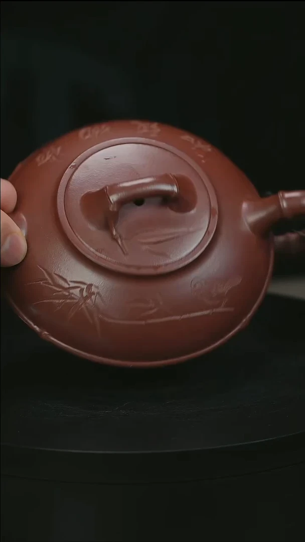 茶壶紫砂H1380潘友兰龙血砂线圆