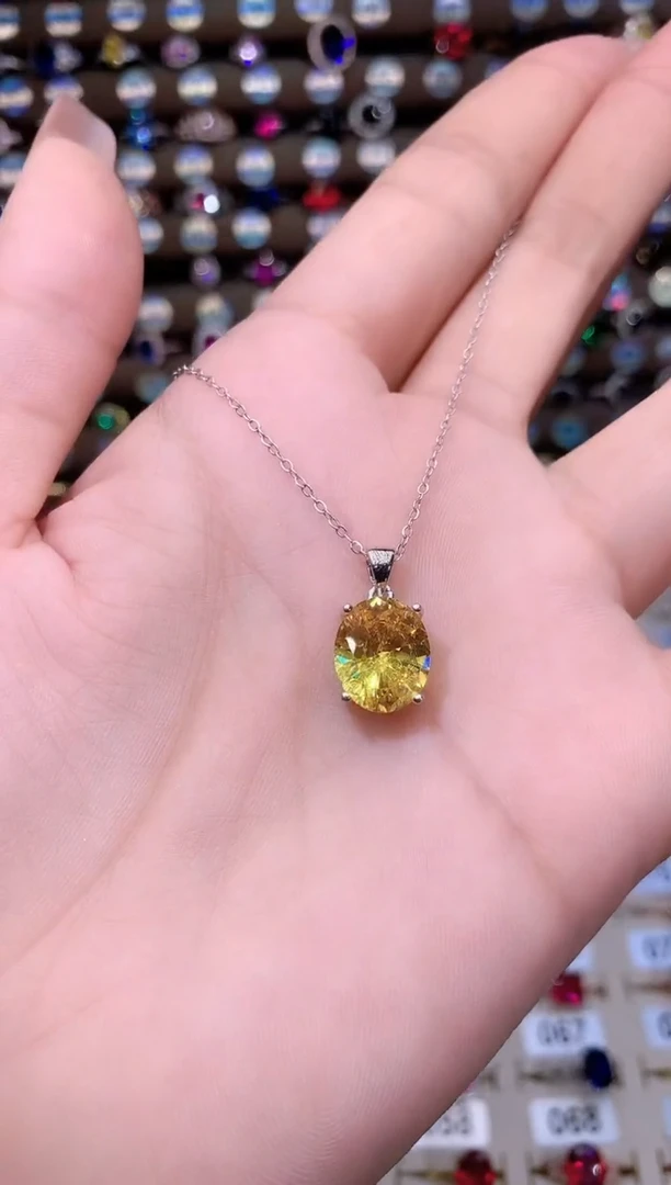 银S925镶嵌吊坠(赠链)水晶银色10.12