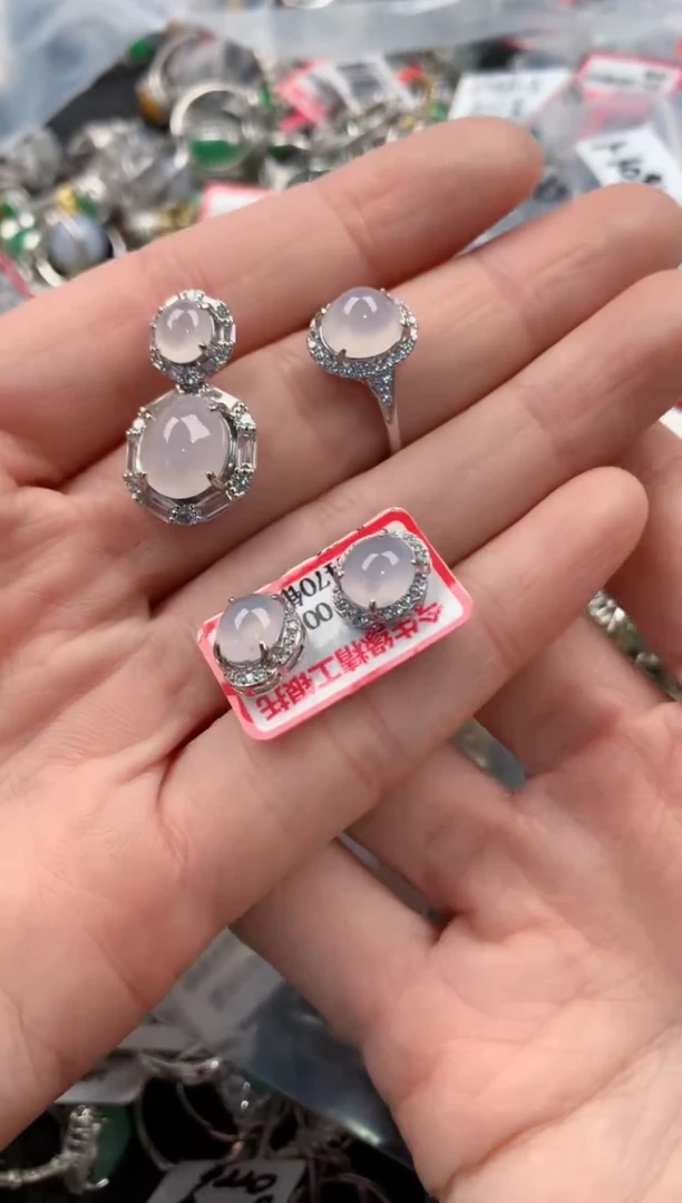 银S925镶嵌戒指翡翠777   3