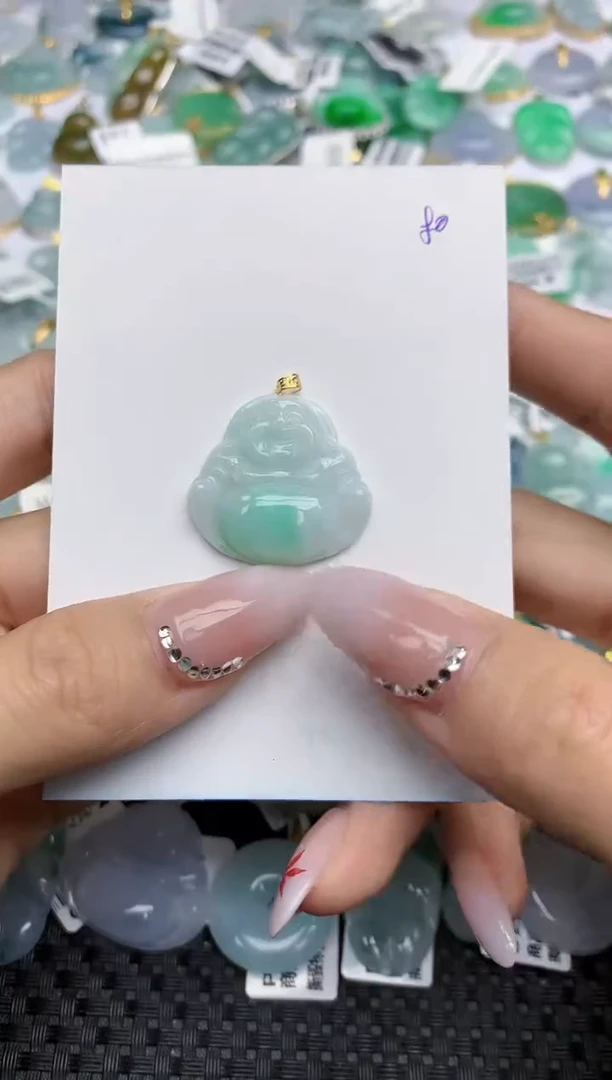 【闪购商品】翡翠颈饰18K金镶嵌天然翡翠A货