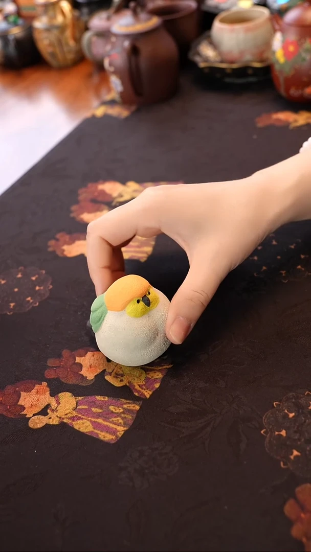 茶壶紫砂白段泥胖鸟