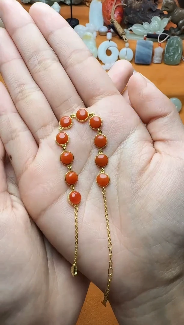 【闪购商品】南红玛瑙手链银S925镶嵌03南红手链