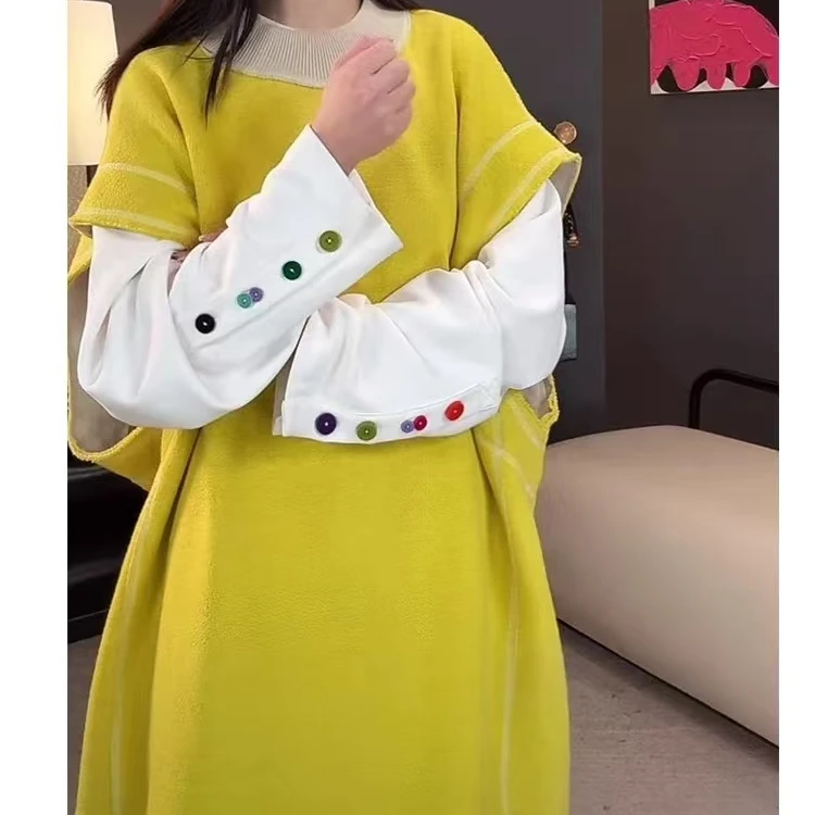 千金清冷感贵系衣服时尚百搭2025大版欧货宽松两面穿中长马甲上衣