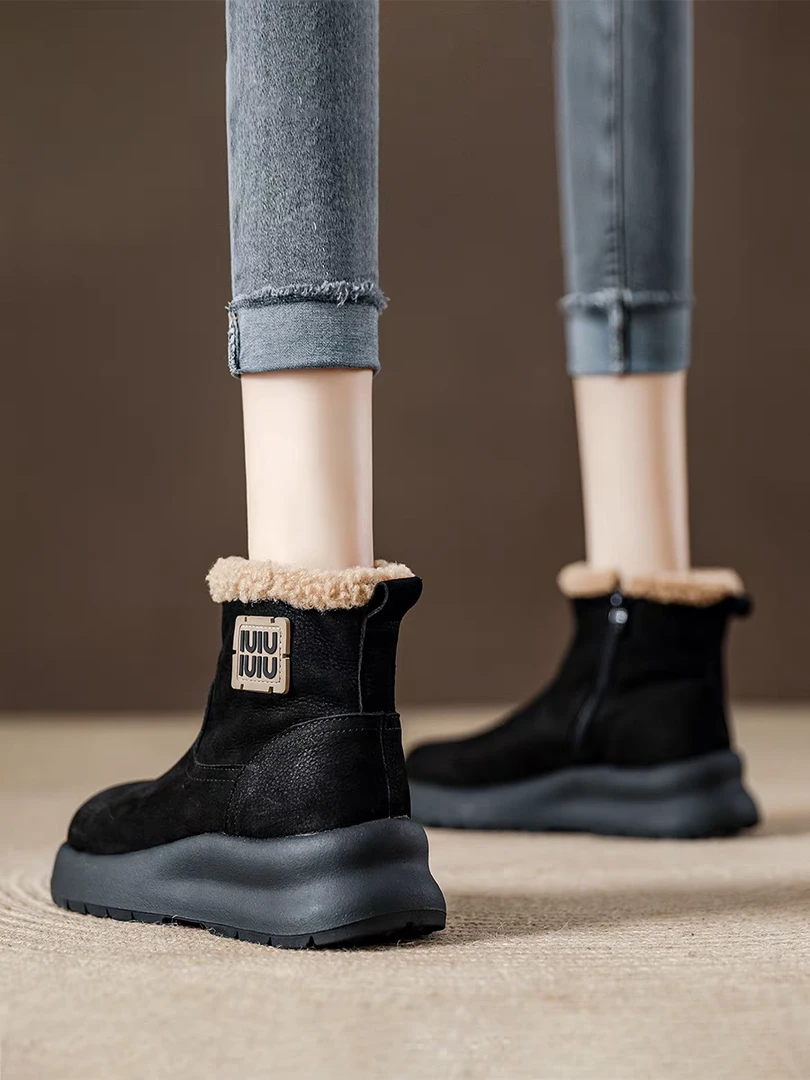 6199头层牛皮复古手工短靴