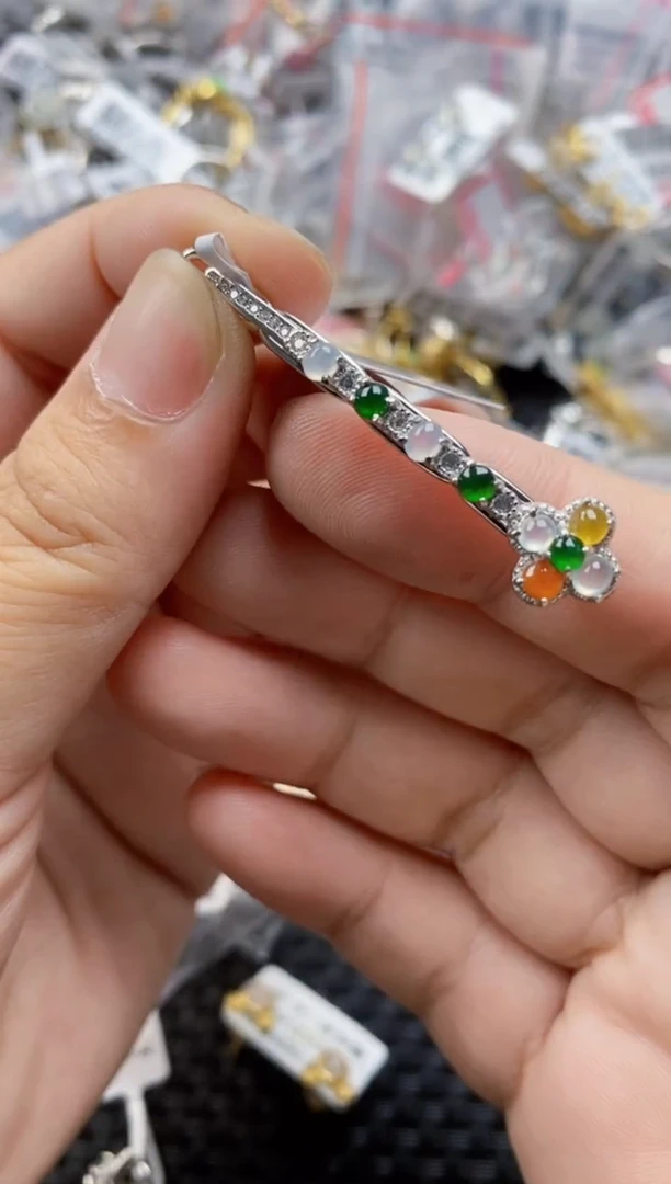 翡翠戒指银S925镶嵌1414      5