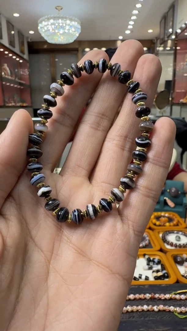 未镶嵌玛瑙/玉髓珠宝奇石药师珠手串