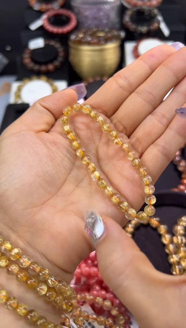 未镶嵌手串水晶金发晶6.3mm