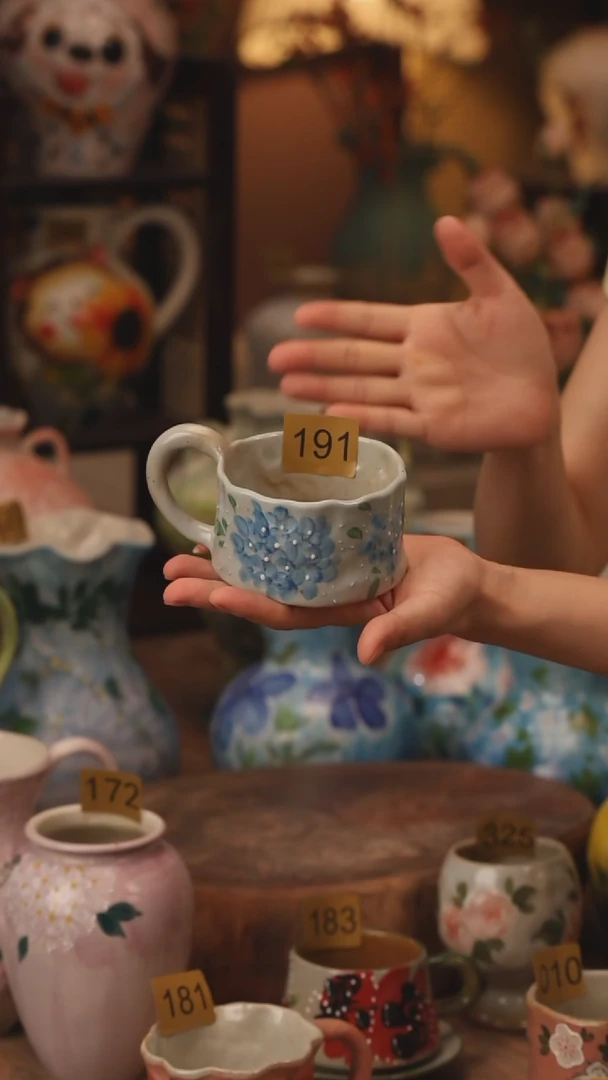 陶瓷191景德镇设计师手作花器摆件侘寂风