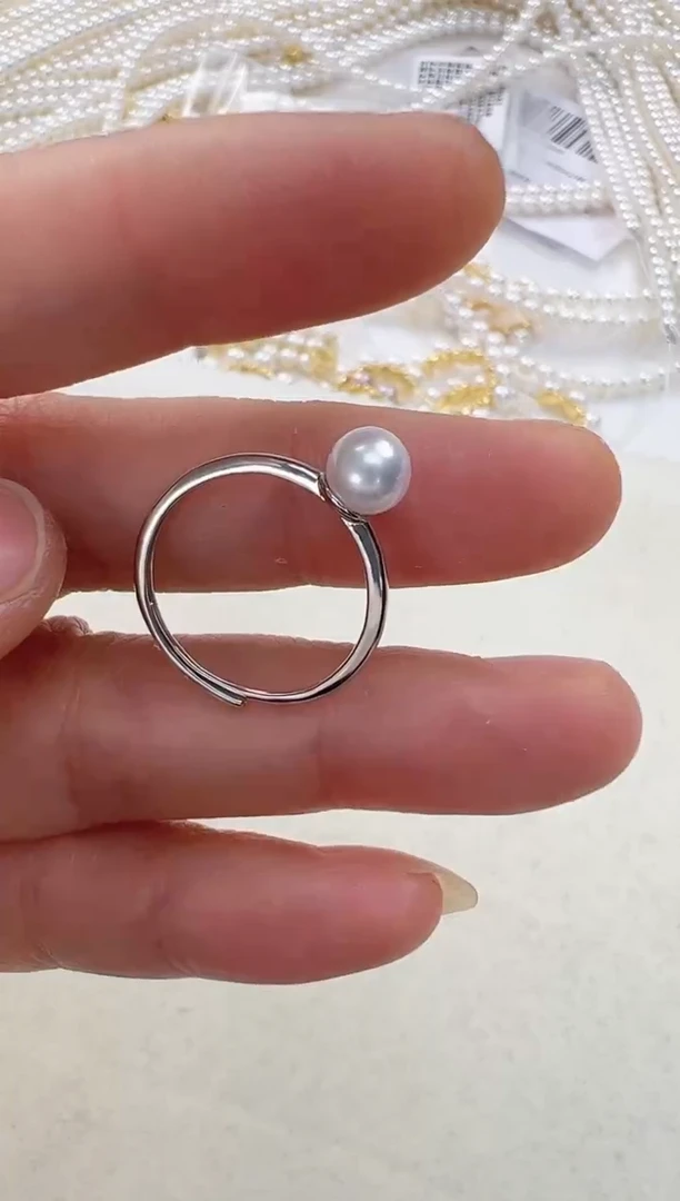 【闪购商品】淡水珍珠戒指银S925镶嵌素戒指