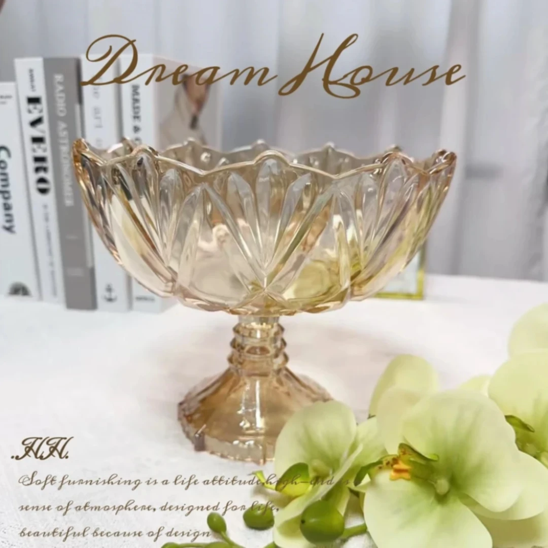 玻璃欧式家用简约高脚果盘