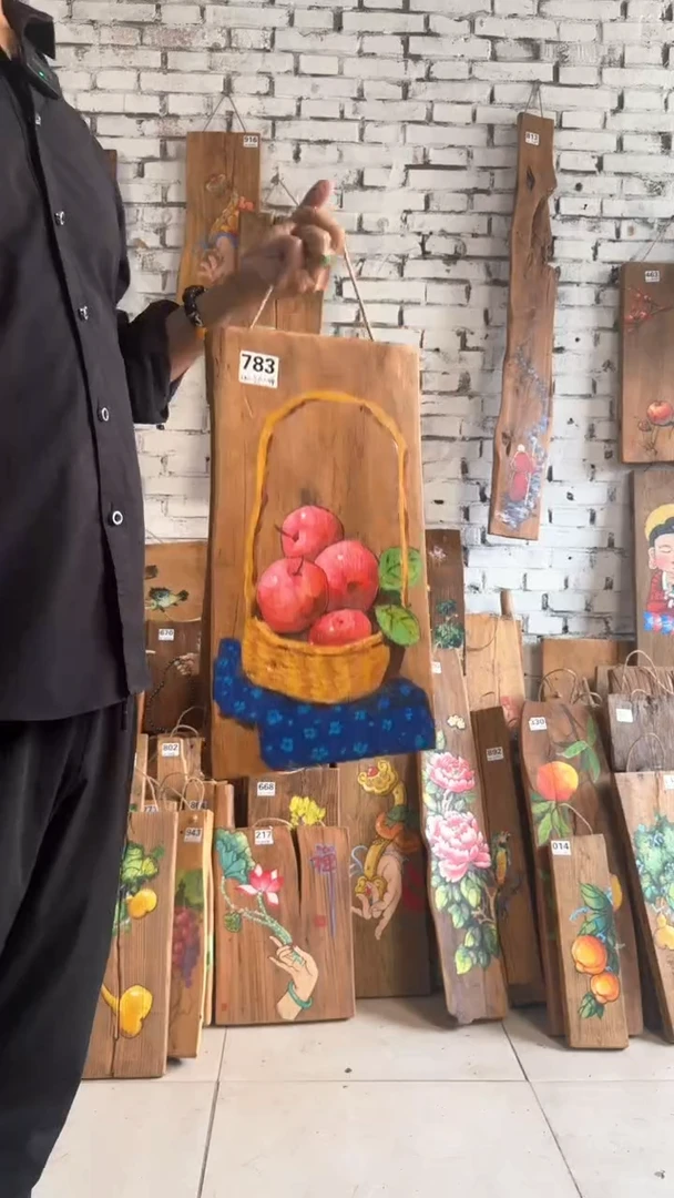 吊坠桃核783号门板画