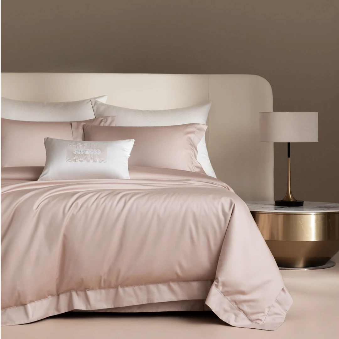 【沐梵家居】夏朵定制！超柔黄金臻丝全棉宽边打孔纽扣款套件——雅粹