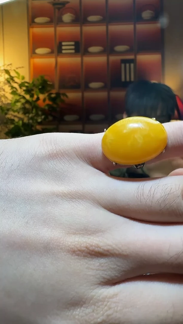 蜜蜡颈饰银S925镶嵌5612天然蜜蜡珠宝奇石