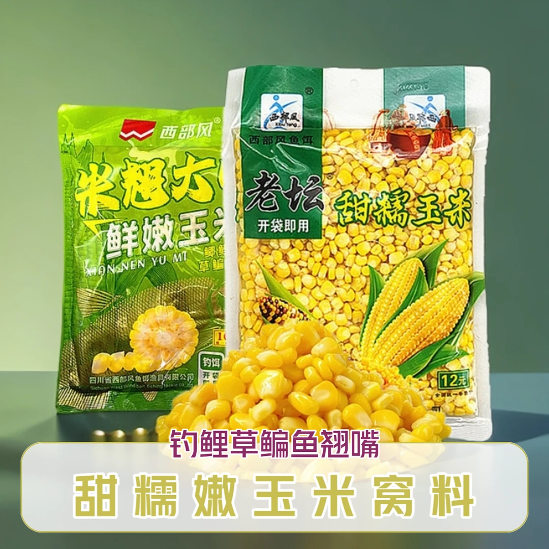 西部风 甜糯玉米米翘大师鲜嫩玉米650克水库池塘鲤草鳊鱼翘嘴窝料