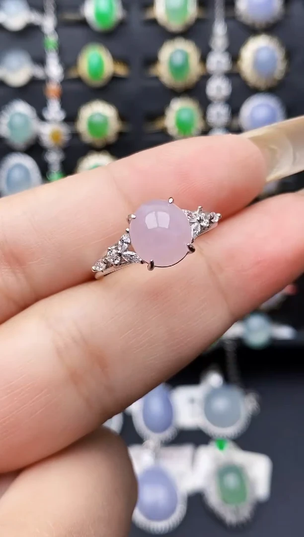 银S925镶嵌戒指翡翠0012