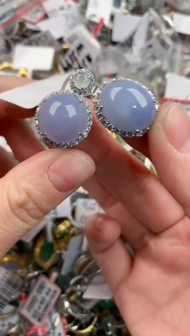 银S925镶嵌戒指翡翠777             10