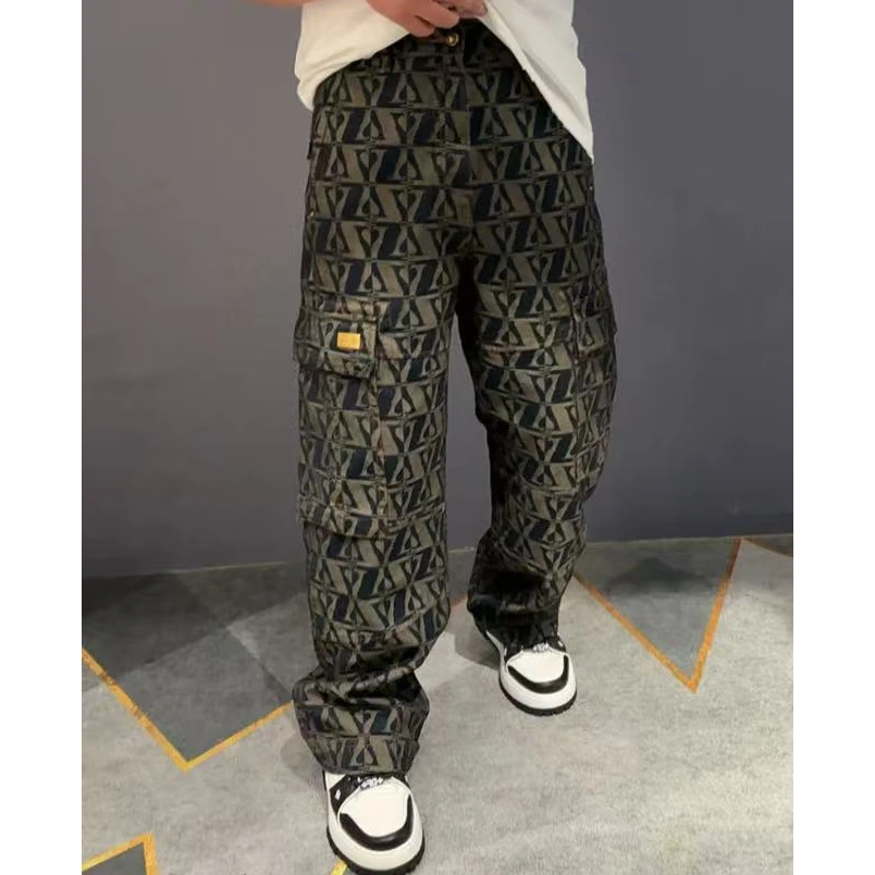 正品黑桃A系列爆款潮流痞帅牛仔裤宽松休闲时尚提花百搭男装裤子