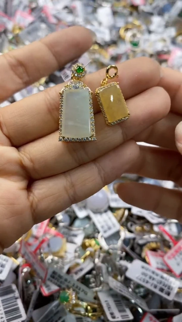 银S925镶嵌戒指翡翠555----10