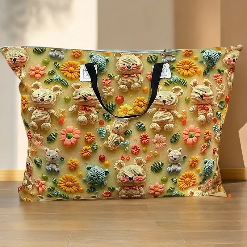 5D小熊大容量收纳袋防尘手提包搬家特大行李袋衣物行李袋