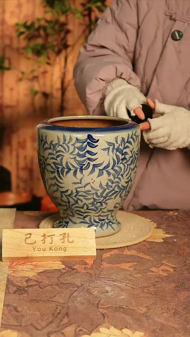 陶瓷22-165高24口16误差2已打孔孤品