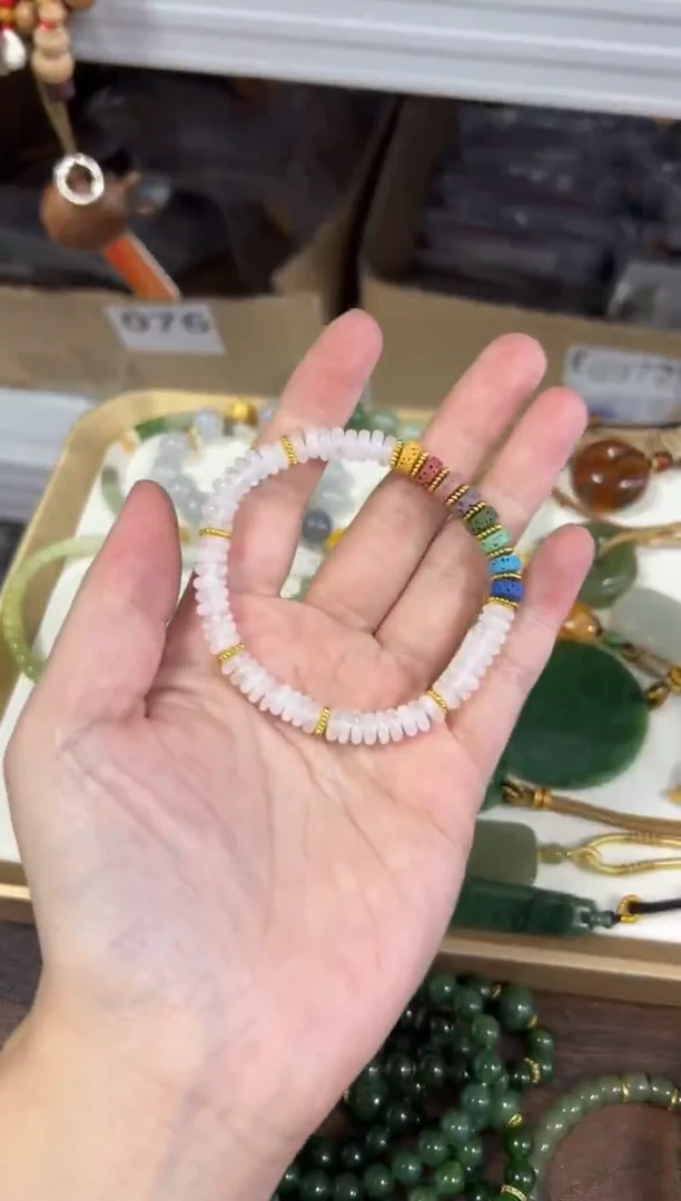 项链未镶嵌水晶白水晶切片珠多宝火山款手链[0255]