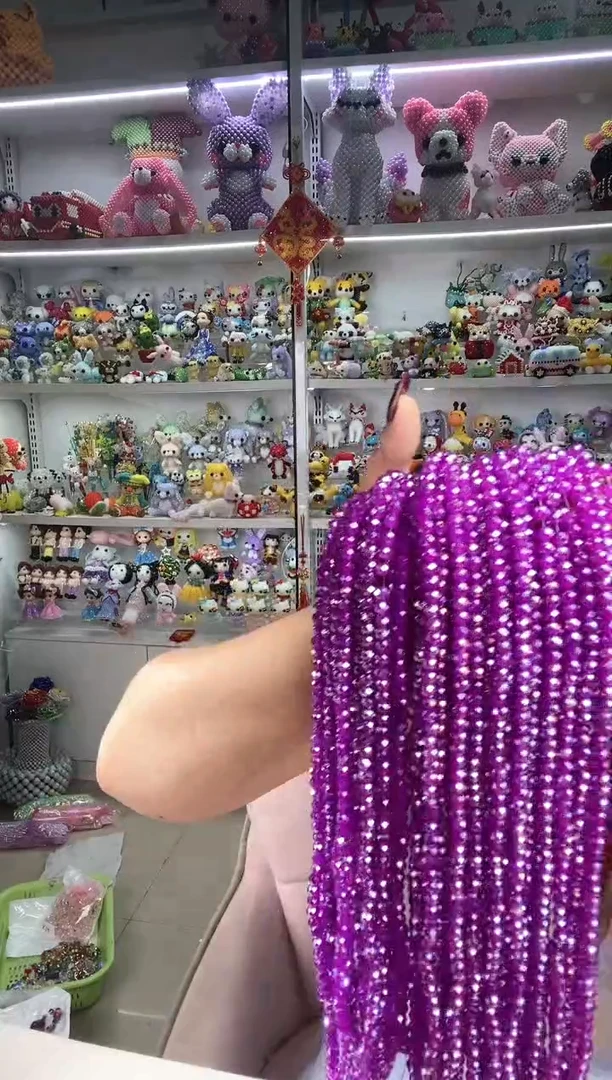 玻璃0935卡6扁水晶10条ab彩紫罗兰玉