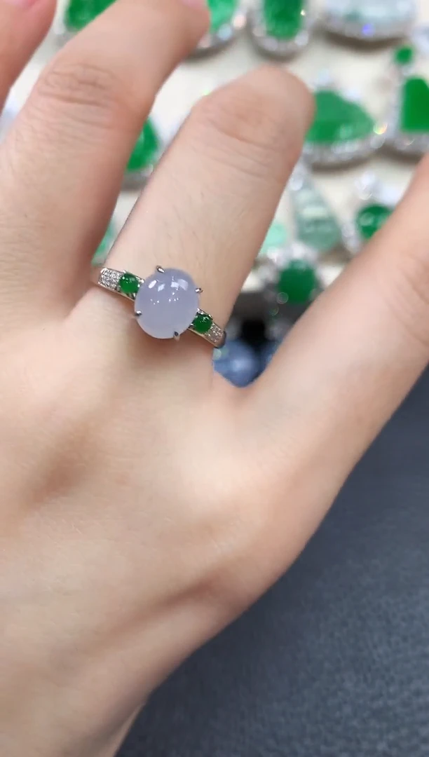 【闪购商品】翡翠戒指18K金镶嵌B17  多样性一件发货紫货有色差