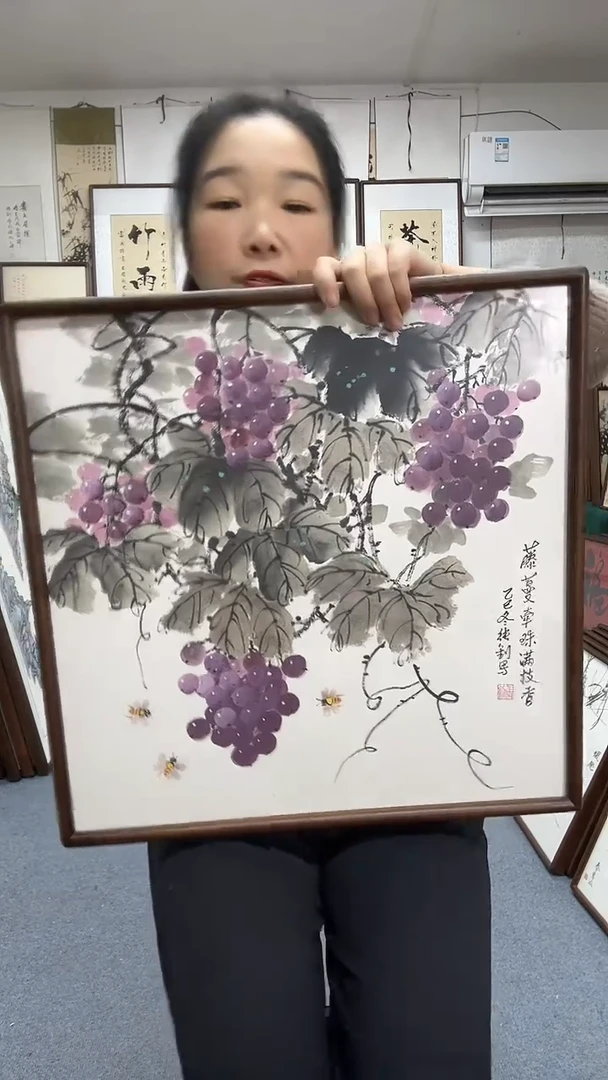 国画尺寸52*52实木画框京东包邮手绘