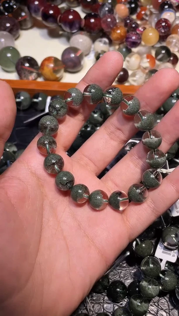 未镶嵌手链水晶雅**儿绿幽灵单圈A11（多样性发其一）