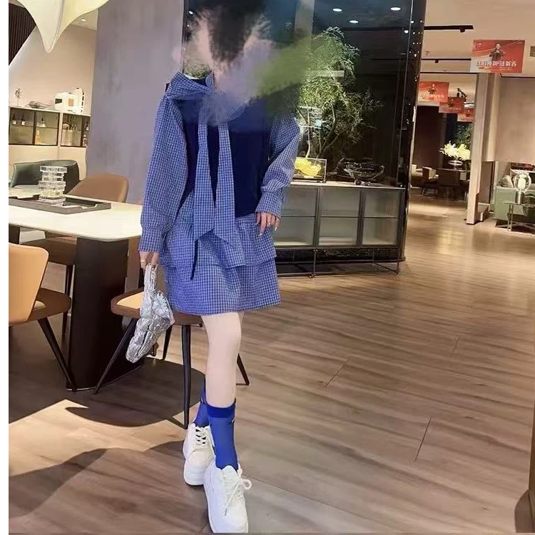 89370大码女装带领连衣群两件套