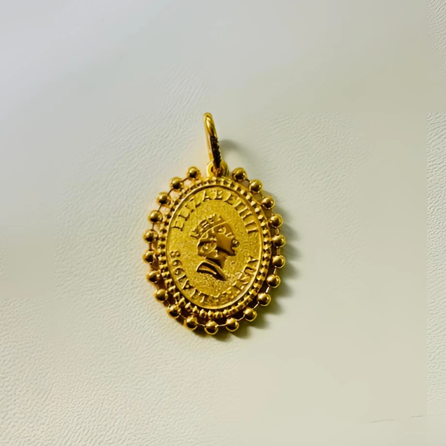 足金999小珠珠女王牌吊坠5G工艺黄金珠宝首饰