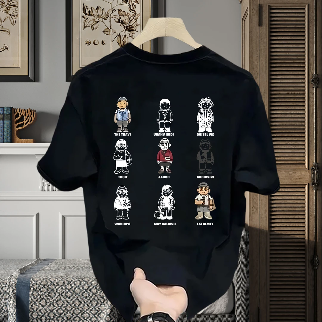 重磅美式潮流痞帅短袖T恤男女新款夏季ins潮牌休闲风宽松圆领上衣