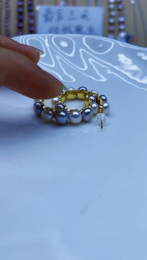 未镶嵌耳饰淡水珍珠耳环