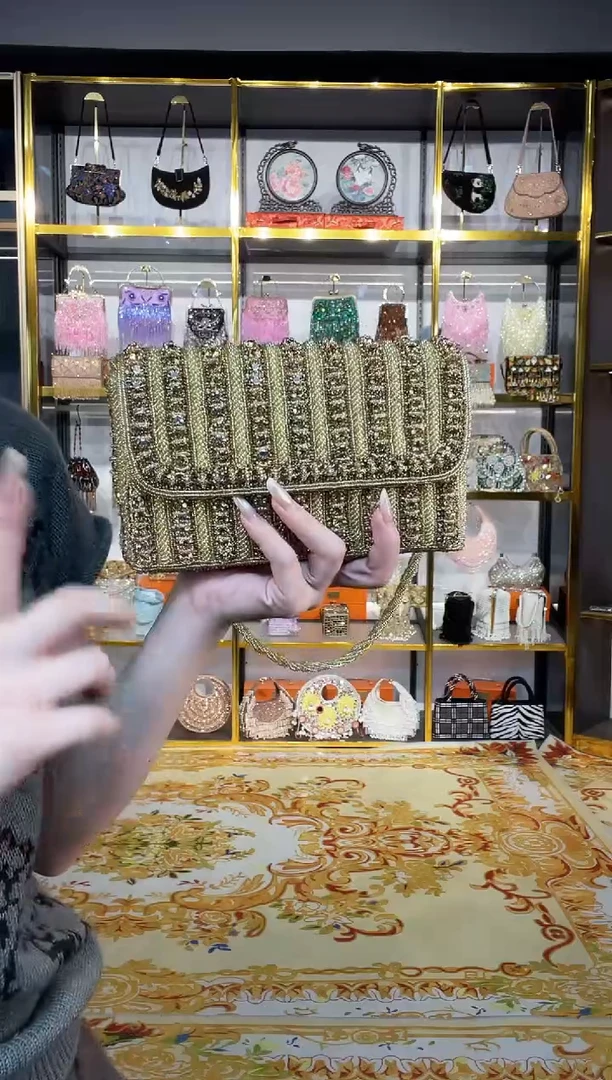 织物珠韵恒泽重工串珠手提包