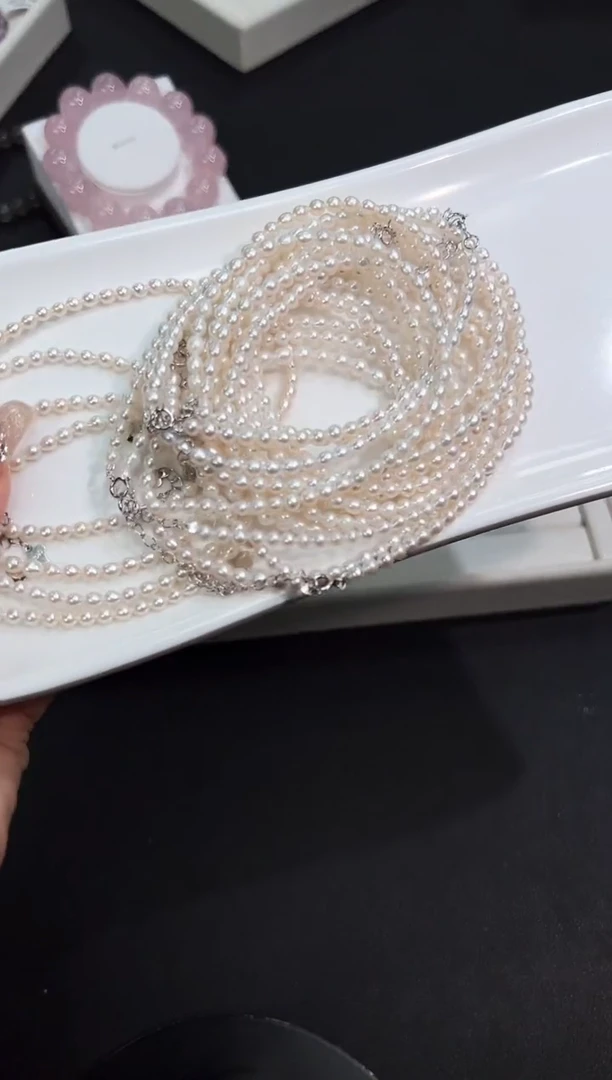 【闪购商品】淡水珍珠颈饰银S925镶嵌81t多样性发其一/1条默认微瑕