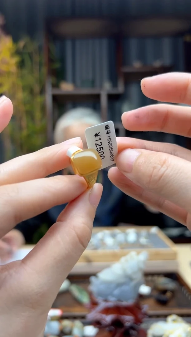 【闪购商品】和田玉颈饰18K金镶嵌戒指