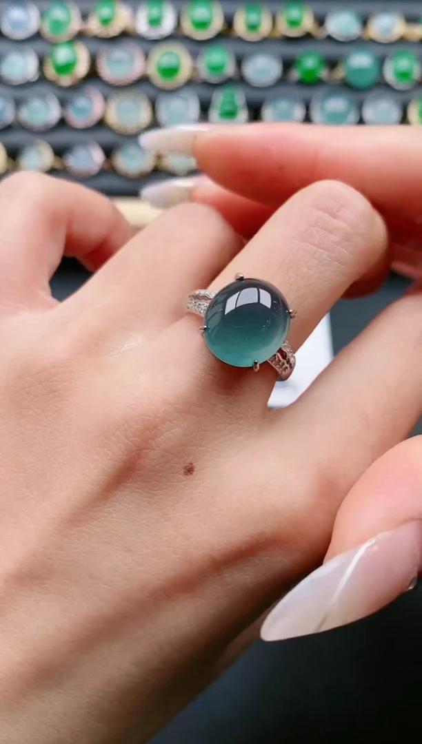 【闪购商品】翡翠戒指银S925镶嵌1111111