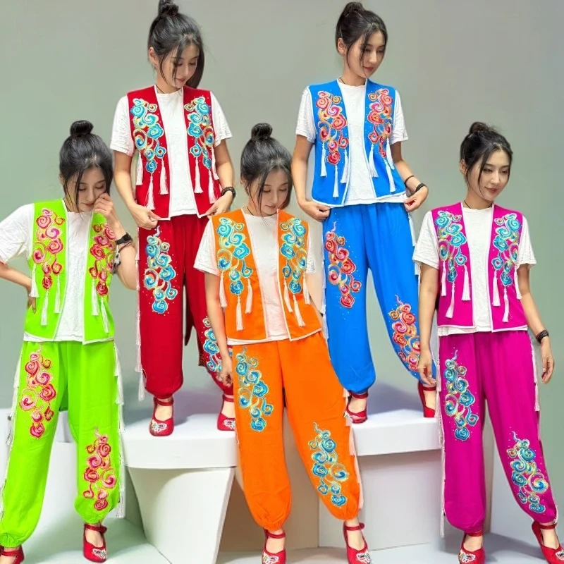 2025新款马甲裤子套装秧歌服男女同款二人转演出服