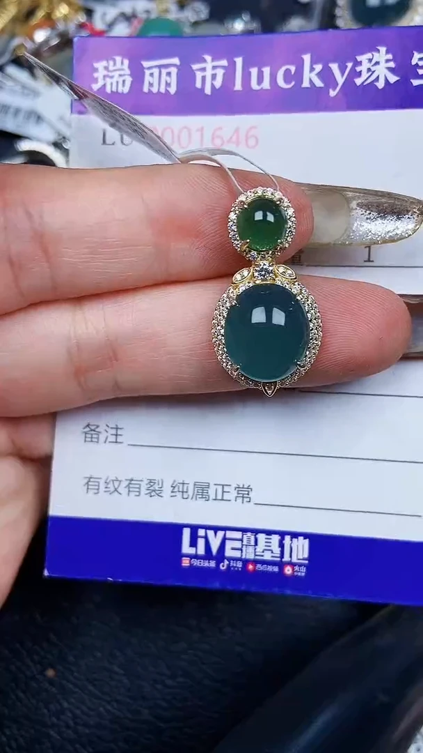 颈饰银S925镶嵌翡翠1646