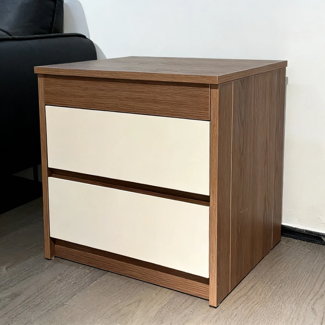 暗格实木轻奢北欧款实木床头保险柜一体储物柜小户型家用边柜收纳