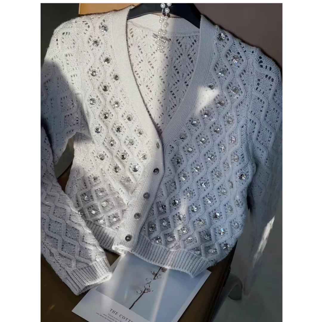 99新 MIU MIU/缪缪 双双臻选/st00788/缪缪/针织开衫/44码