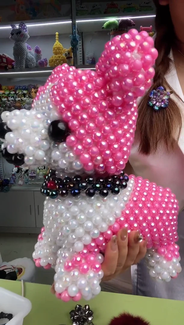 玻璃2363卡12马贝彩柯基狗材料包1套深粉色