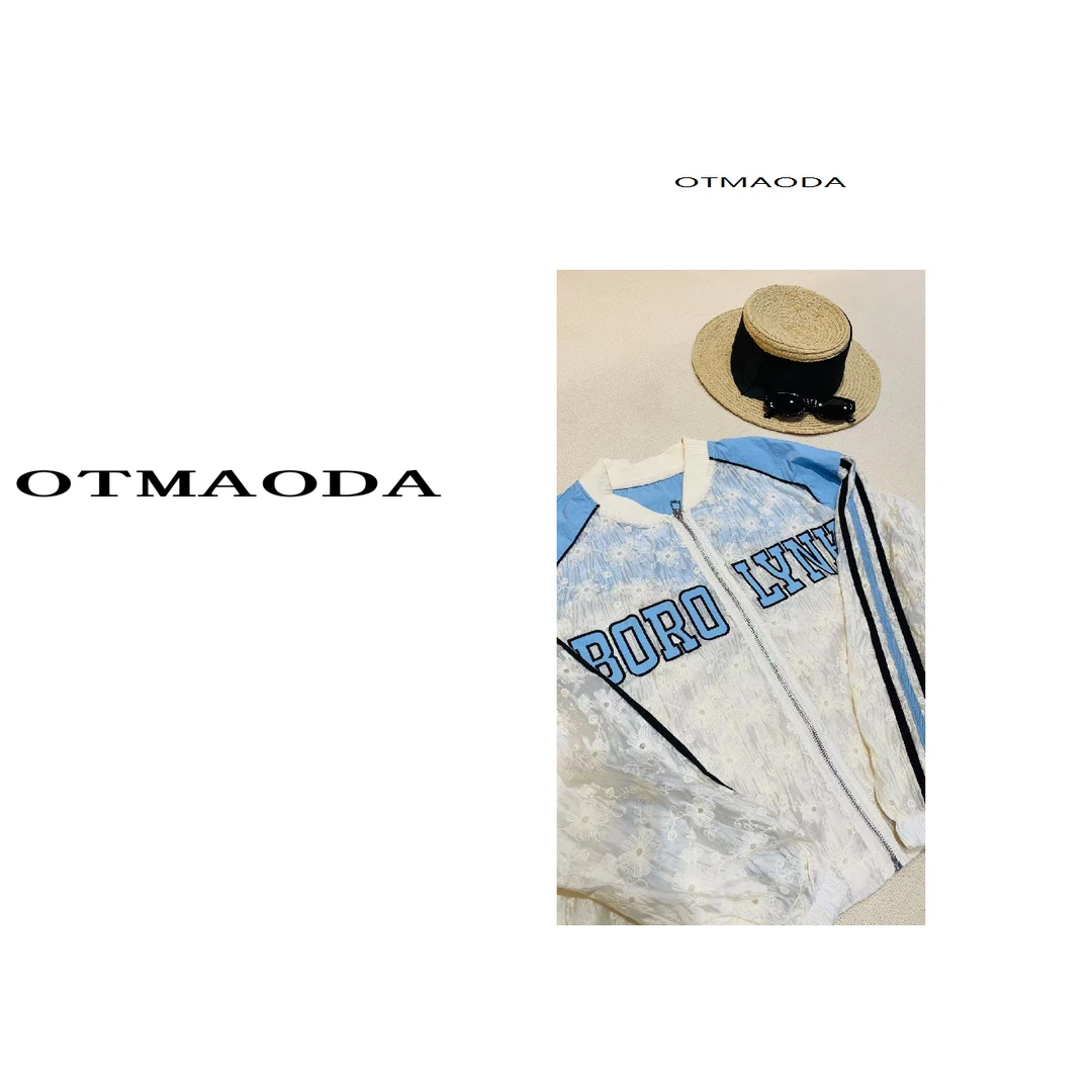 【南瓜定制】N628-新款蕾丝棒球服短外套洋气欧货高档拼接防晒服