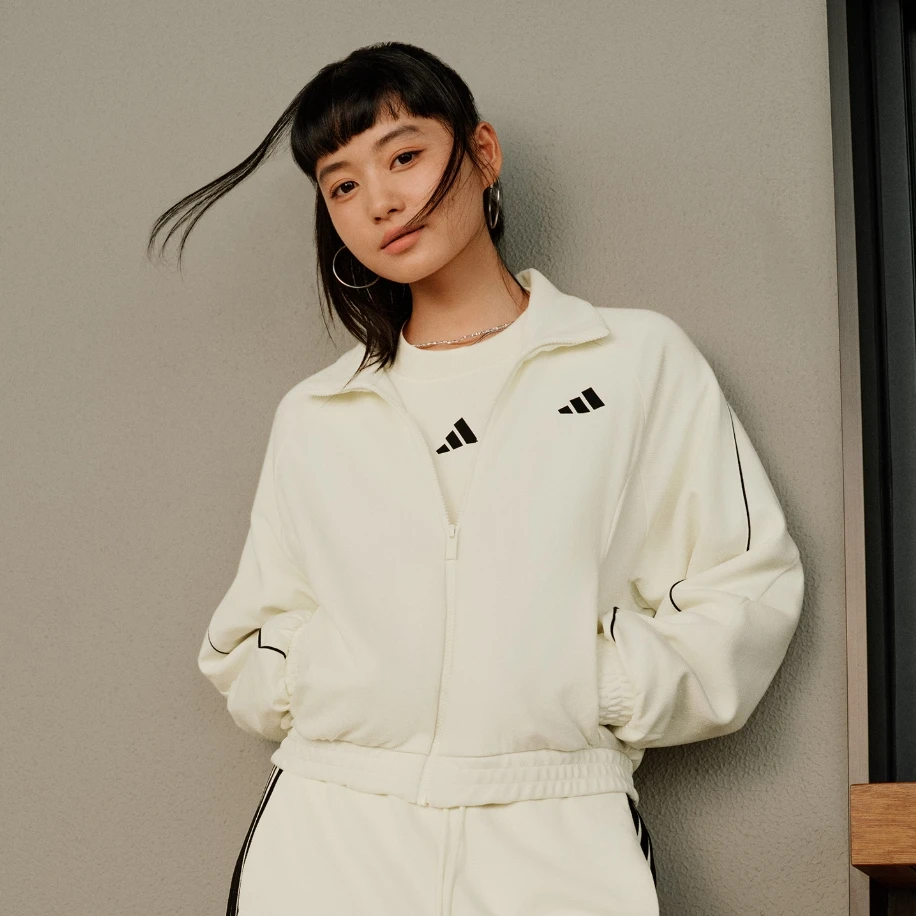 阿迪达斯 （adidas）女子针织运动休闲宽松夹克外套KC0017