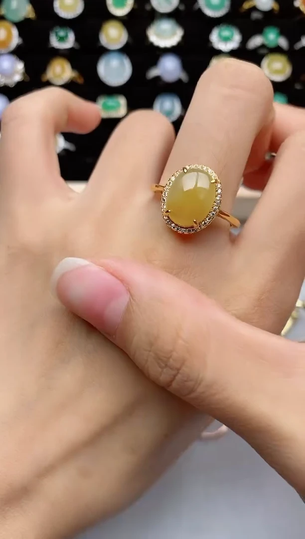 翡翠戒指银S925镶嵌.