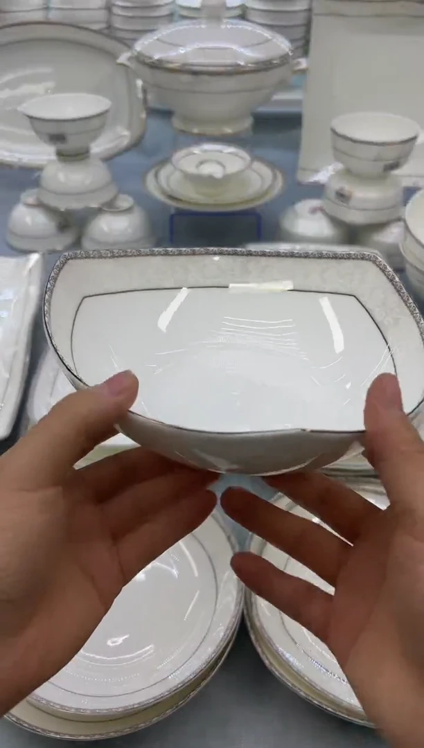 骨瓷玲珑8三角2个