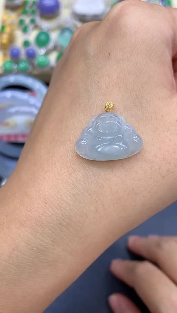 颈饰18K金镶嵌翡翠230-中国好珍宝