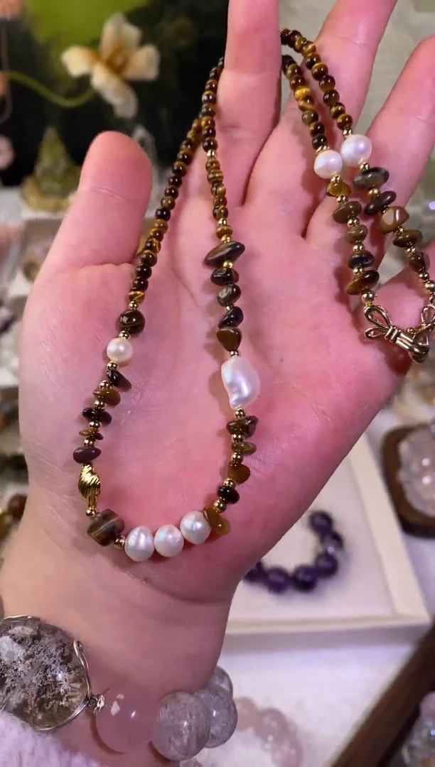 未镶嵌手串水晶虎眼石设计款项链